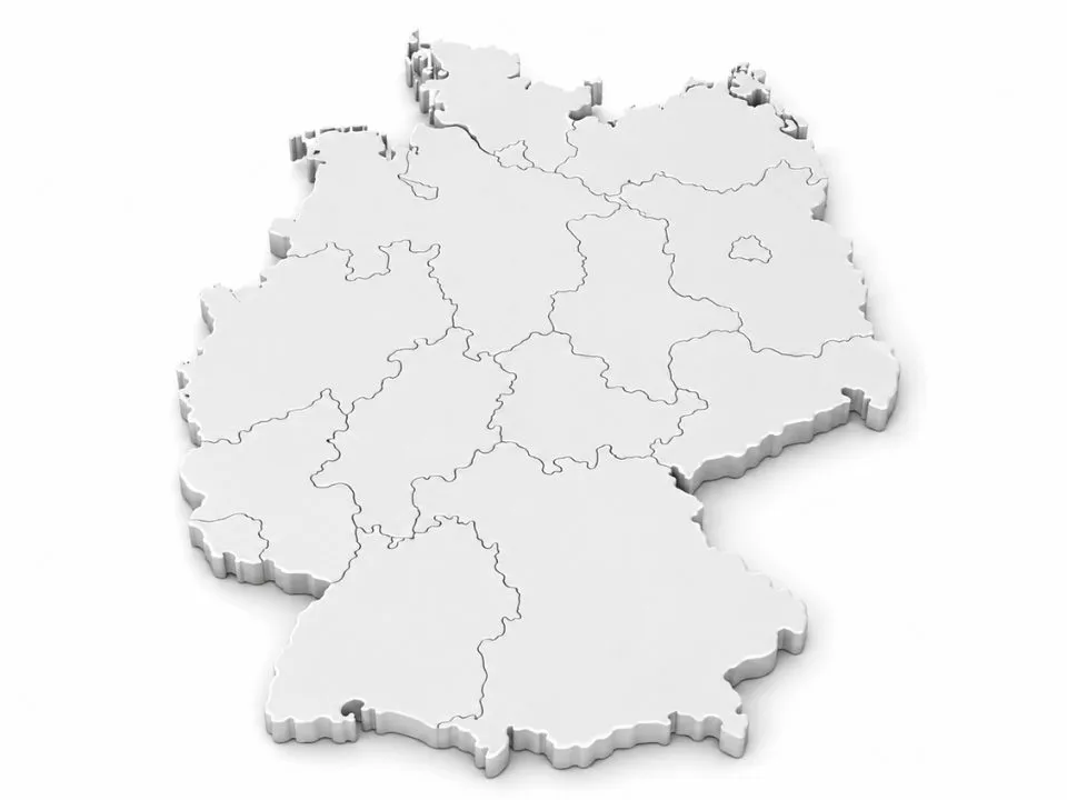 Umrisskarte Deutschlands zur Darstellung der Außendienst-Gebiete