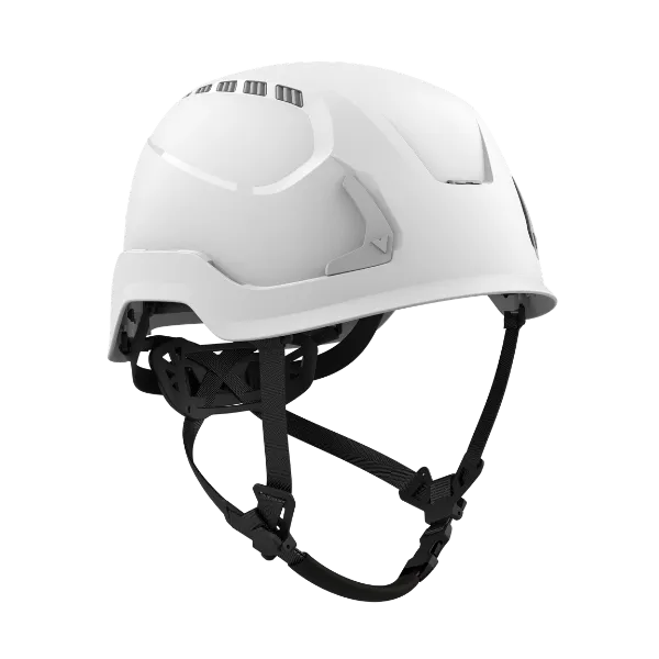 Weißer Schutzhelm Voss Empor, Vorderansicht